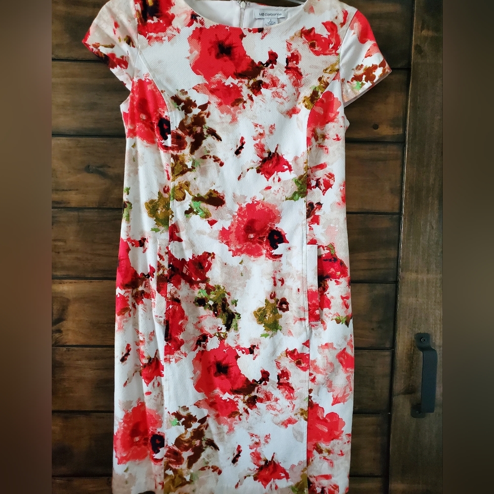 Liz Claiborne Floral Sheath Dress - 8